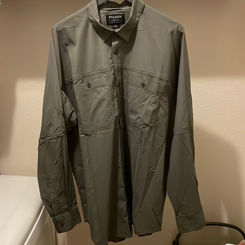 Filson Alagnak Long Sleeve Shirt, Grey Moss, XL